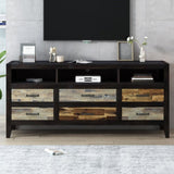 ZUN U-Can Retro Distressed Wooden TV Stand for TVs up to 65 Inches, Entertainment Center Media Console N724P176487M