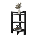 Gisela Corner Shelf With Three Shelves, Black B128P237171