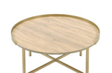Mithea Oak & Gold Finish Coffee Table B2726P281463