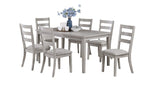 ZUN Classic Simple Rustic Gray Finish 7pc Dining Set Kitchen Dinette Wooden Top Table and Chairs B011P182670