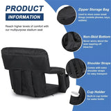 Wide Stadium Seat for Bleachers Reclining Stadium Chair w/Back Cushion 29742738