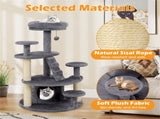 40" Multi-Level Cat Tree for Munchkin & Old Cats - Stable Wide Base, Soft Padded Perch Large Condo 36298220