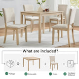 Modern 4 Person Dining Set with 4 Chairs, Dining Set for 4 People, 5-piece Wooden Dining 10534621