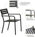 ZUN 4-Pieces Patio Dining Chairs, Outdoor Heavy Duty Metal Chairs Set of 4, Stackable Garden Chairs with W1859P272679