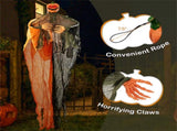 6 Feet Halloween Decoration Hanging Pumpkin Ghost Bendable Arms 24156569