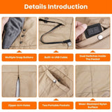 USB Heated Blanket Electric Heated Poncho Shawl Wrap Throw with Zipper Arm Holes Pocket 3 Heating 24942292