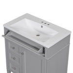 ZUN 30'' Bathroom Vanity with Top Sink, Modern Bathroom Storage Cabinet with 2 Drawers and a Tip-out 43722201