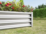 Metal Raised Garden Bed, Rectangle Raised Planter 421ft for Flowers Plants, Vegetables Herb Silver 12226437