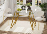 47.3-inch rectangular glass dining suitable for 1-6 people, modern style home kitchen dining W1162P306711