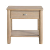 Classic Natural Finish 1pc End Table with Drawer and Open Shelf Wooden Living Room Furniture Chair B011P285303