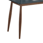 ZUN Roskilde Mid-Century Modern Wood Writing Desk with Hutch, Grey T2574P164624