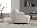 30.3"W Boucle Upholstered Swivel Accent Barrel Chair and Comfy Round Accent Single Sofa Chair, 360 W3188P400931