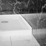 Goodyo 36 in. D x 36 in. W x 3.5 in. H Corner Drain Neo-Angle Shower Base in White D163111784