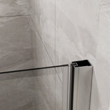 Goodyo 34"x 72" Bifold Frameless Glass Shower Door 1/4 inch Tempered Clear Glass Pivot Swing Shower D163102094
