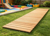 8 ft L x 17 in Wooden Garden Pathway, Decorative Wooden Walkway for Backyard & Wedding Party 74122955