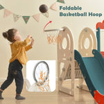 ZUN Kids Slide with Bus Play Structure, Bus Toy with Slide for Toddlers, Bus Slide Set with Basketball 54572671