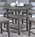 ZUN Counter Height Dining Table w Storage Shelve 4x Chairs Padded Seat Unique Design Back 5pc Dining Set B011P145834