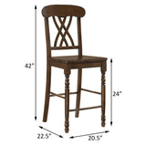 Walnut Cross Back Counter Height Stools B062P181307