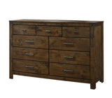 ZUN 1pc Rustic Industrial Style Brown Seven Drawer Dresser Bedroom Solid Wood Wooden Furniture B011P234684