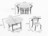 3-Piece Small Dining set, Table and Chair Set for 2 ,for Living Room, Dining Room, Kitchen, Black & 76205089