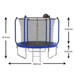 ZUN 8FT Trampoline with Basketball Hoop, ASTM Approved Reinforced Type Outdoor Trampoline with Enclosure K1163P147129