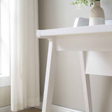 Home office writing desk Ground outlet USB-A ports finished on the back Wooden leg frame B107P302908