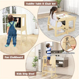 ZUN Wooden Children Climbing Toy Connected Table and Chair Set 00869226