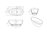 67" Freestanding Solid Surface Bathtub, Luxury Engineered Stone Resin Freestanding Soaking Bathtub W1573P175001