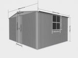 New Outdoor Storage Shed has two Functions Metal shed and Firewood Shed 11ft x13ft ,Grey 33708120