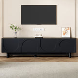 ON-TREND Graceful TV Stand Arch Cabinets for TVs Up to 78'', Minimalist Entertainment Center WF325999AAB