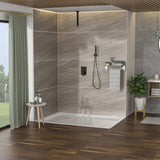 Dual Shower Head - 10 Inch Ceiling Mount Square Shower System with Rough-in Valve, Oil Rubber Bronze W124357673