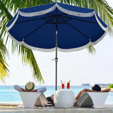 8.8FT Elegance Patio Umbrella, UPF 30 Outdoor Market Umbrella with 8 Ribs, Push Button Tilt,Navy 24616852