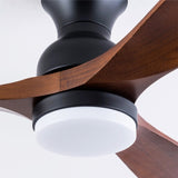 Hot sales 52 Inch Modern Black Fans With Lights, 3 Color Dimmable LED, 3 Solide Wood Blades W2991P338636