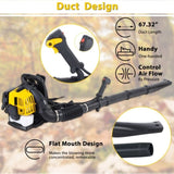 ZUN 2-Stroke Commercial Backpack Leaf Blower Gas Powered Grass Lawn Blowing Machine, Yellow 58478172