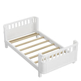 Twin Size Wood Platform Bed for Kids, Wood Low Profile Twin Bed with Rails for Girls and Boys, W2593P190148