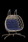 ZUN 2 Person Outdoor Rattan Hanging Chair Patio Wicker Egg Chair W874P146265