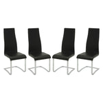 ZUN Set of 4 Leatherette Upholstered Dining Side Chairs, Black B016P223035