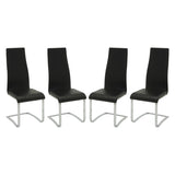 ZUN Set of 4 Leatherette Upholstered Dining Side Chairs, Black B016P223035