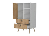 White and Macadamia 2-Drawer Tall Dresser B062P175197