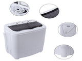 Compact Twin Tub with Built-in Drain Pump XPB35-188S 14.3lbs Semi-automatic Gray Cover 11490981