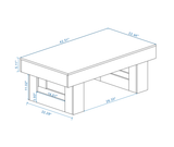 42 Inch Wood Rectangular Coffee Table, All MDF Farmhouse Accent Center Low Cocktail Tea Table with W1120P330143