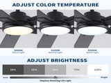 52" Matte Black Modern Reversible Motor Integrated LED Dimmable Ceiling Fan with Light and Remote W1367P448317
