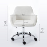 ZUN Hengming Faux Fur Home Office Chair,Fluffy Fuzzy Comfortable Makeup Vanity Chair ,Swivel Desk Chair W21256752