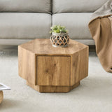 Simple and Practical! MDF material hexagonal coffee table with drawers.Made of high-quality W1151P264015