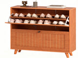 Narrow Shoe Cabinet with 2 Flip Drawers, Slim Freestanding Shoe Storage Cabinet with Adjustable 46507125