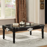 ZUN Black Coffee Table with Turned Legs B062P209075