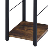 Weathered Oak and Black 2-Shelf Rectangular Writing Desk B062P184541