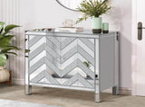 Storage Cabinet with Mirror Trim and M Shape Design Spliced Combination For Living Dining W1445103594