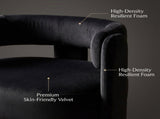 Accent Chair Living Room, Velvet Comfy Single Sofa Chair Mid-Century Modern Armchair Wooden Legs 01962511