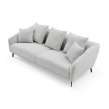 ZUN Modern Fabric Upholstered Sofa with Three Cushions, 2 Pillows, Light Grey W876112686